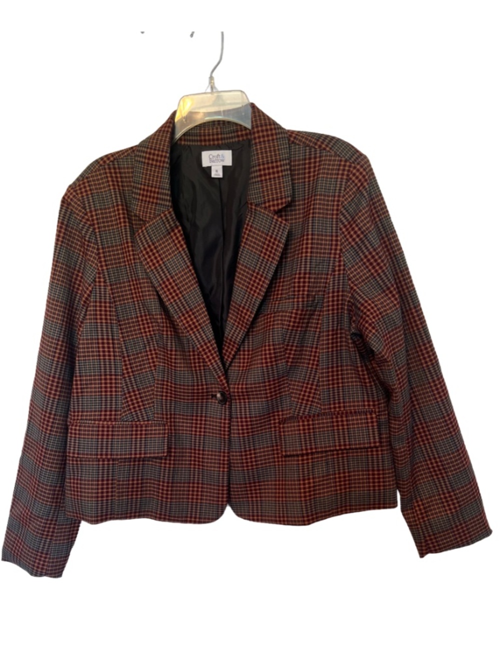 Women’s Plaid Blazer, Croft & Barrow, Size XL